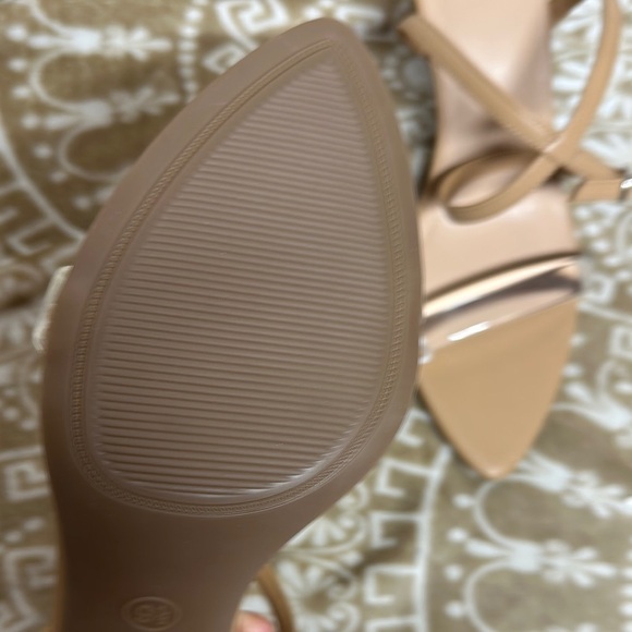 a new day Tan Heeled Shoes with strap around ankle design - Picture 6 of 10